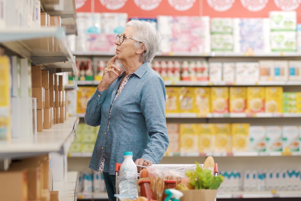 Photo of elderly woman shopping