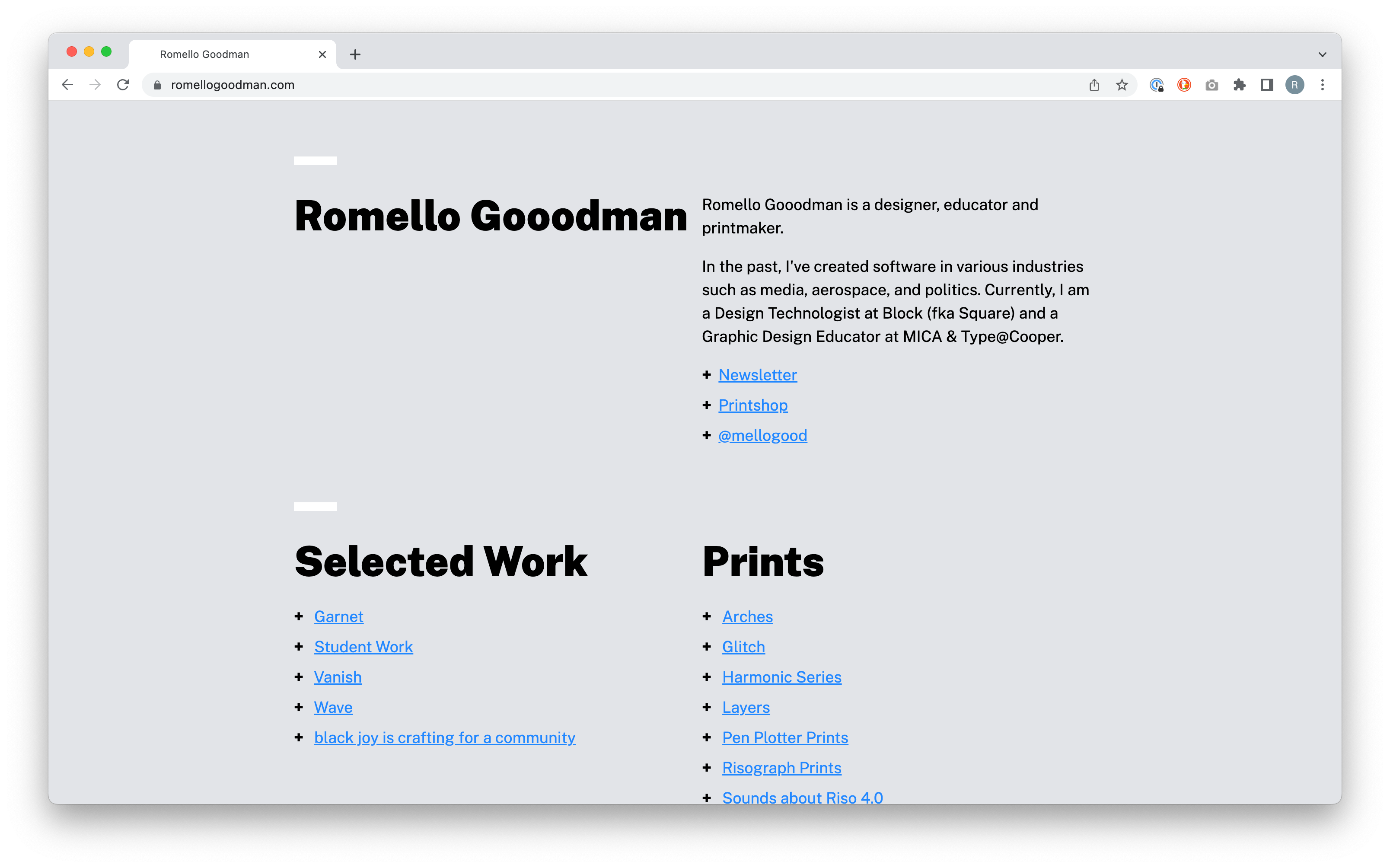 Website redesign screenshot