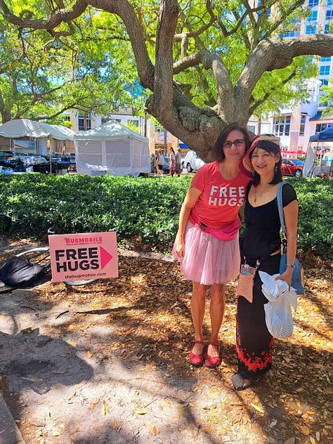 Free hugs at 2023 Awakening Into The Sun festival