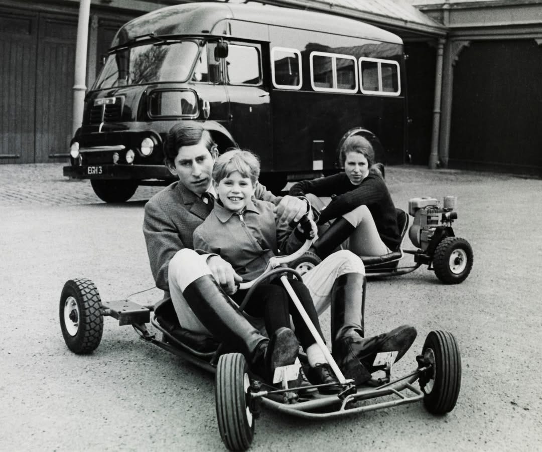 Prince Edward on a go-kart with King Charles' and Princess Anne