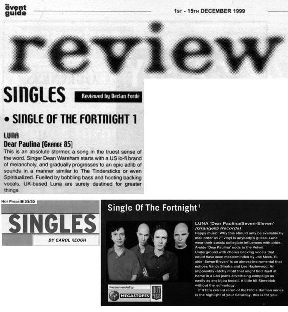 Dear Paulina - single of the fortnight (x2)