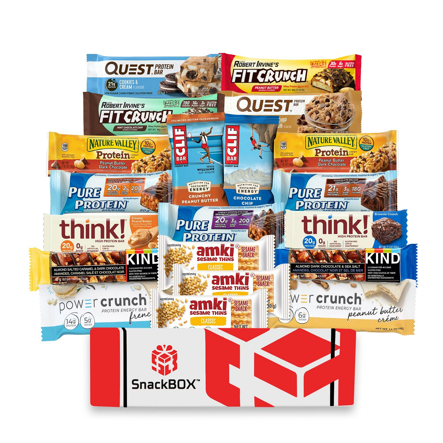 Healthy Protein Bars Fitness Box, Cookies, Snacks Care Package Sampler, Variety