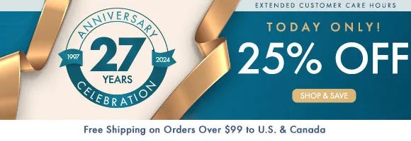 Anniversary Sale: Get up to 25% off sitewide on your favorite products, new collections and more