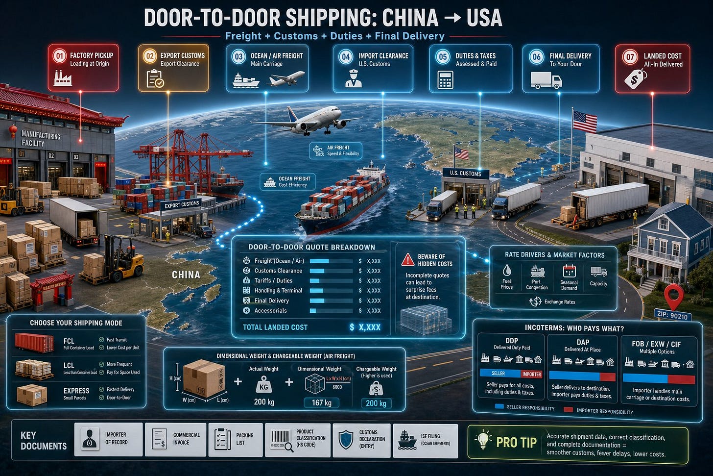 Door-to-Door Shipping from China to USA Costs Explained Door-to-Door Shipping from China to USA Costs Explained