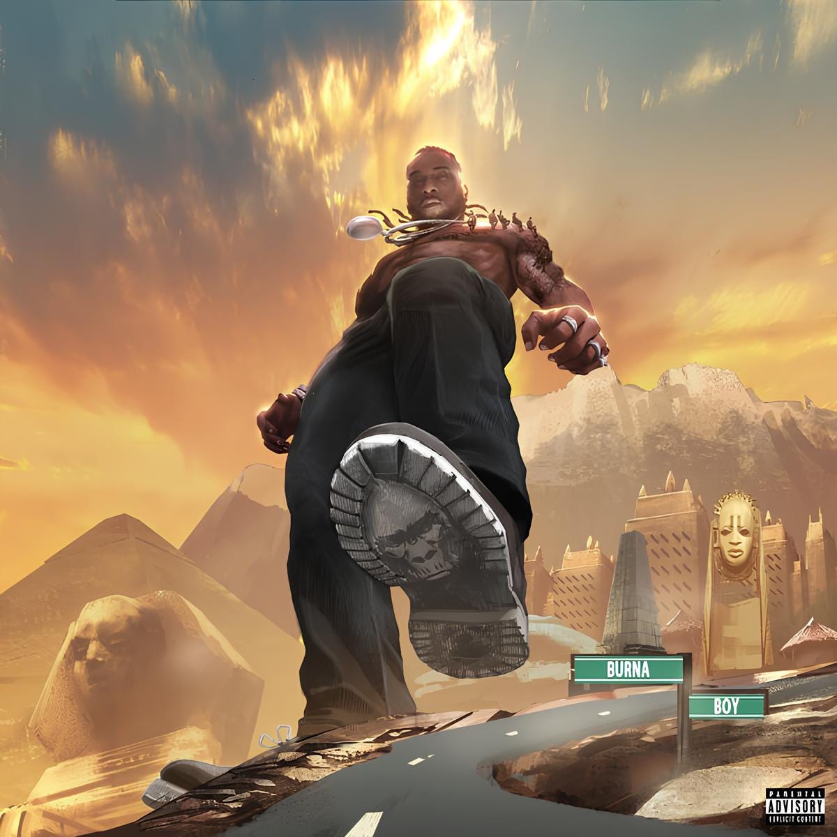 Chuka Obi cover art design for Burna Boy's 2020 grammy-winning 'Twice As Tall' album