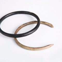 One black and one white bangle