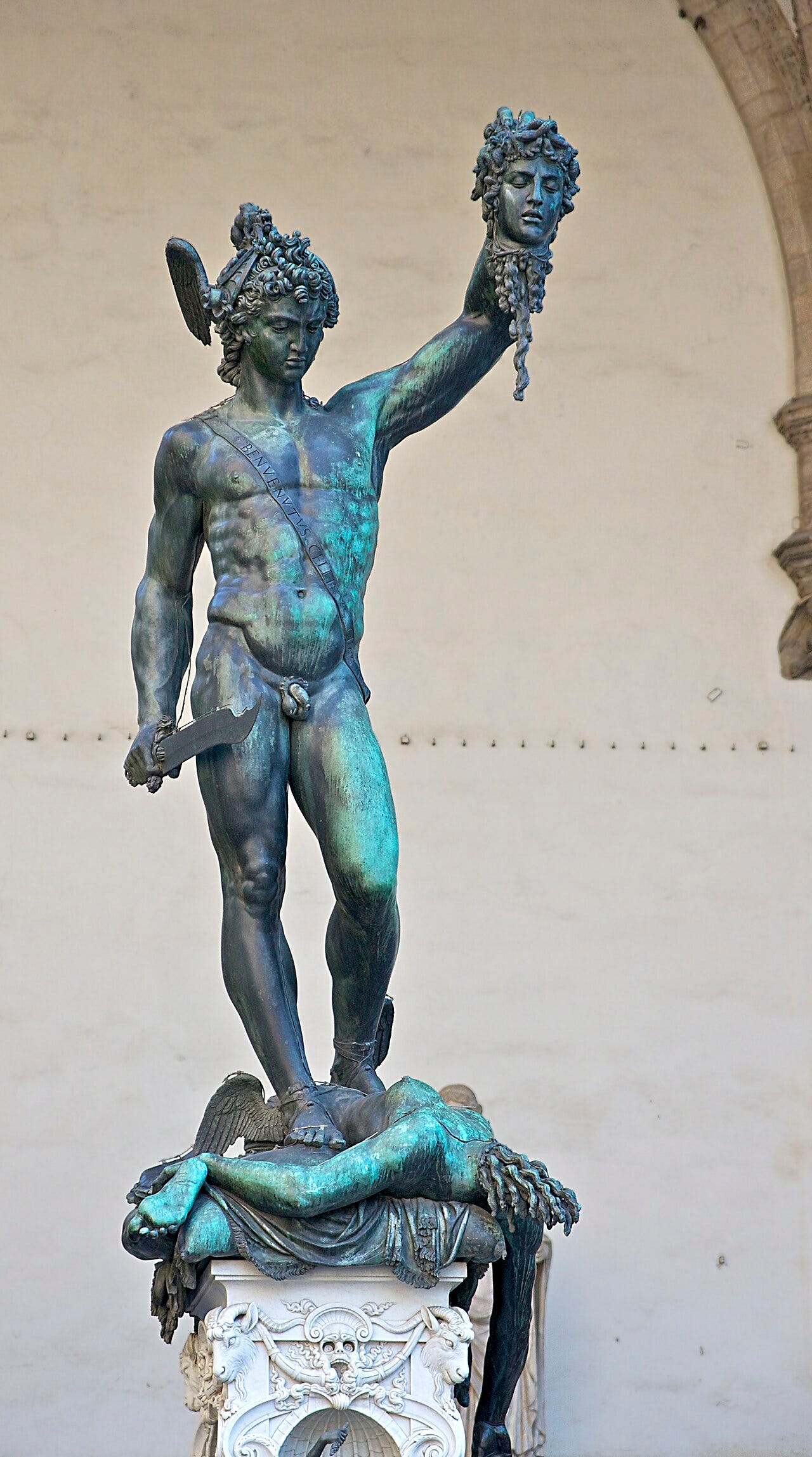 Bronze Perseus holding the severed head of Medusa Bronze Perseus holding the severed head of Medusa
