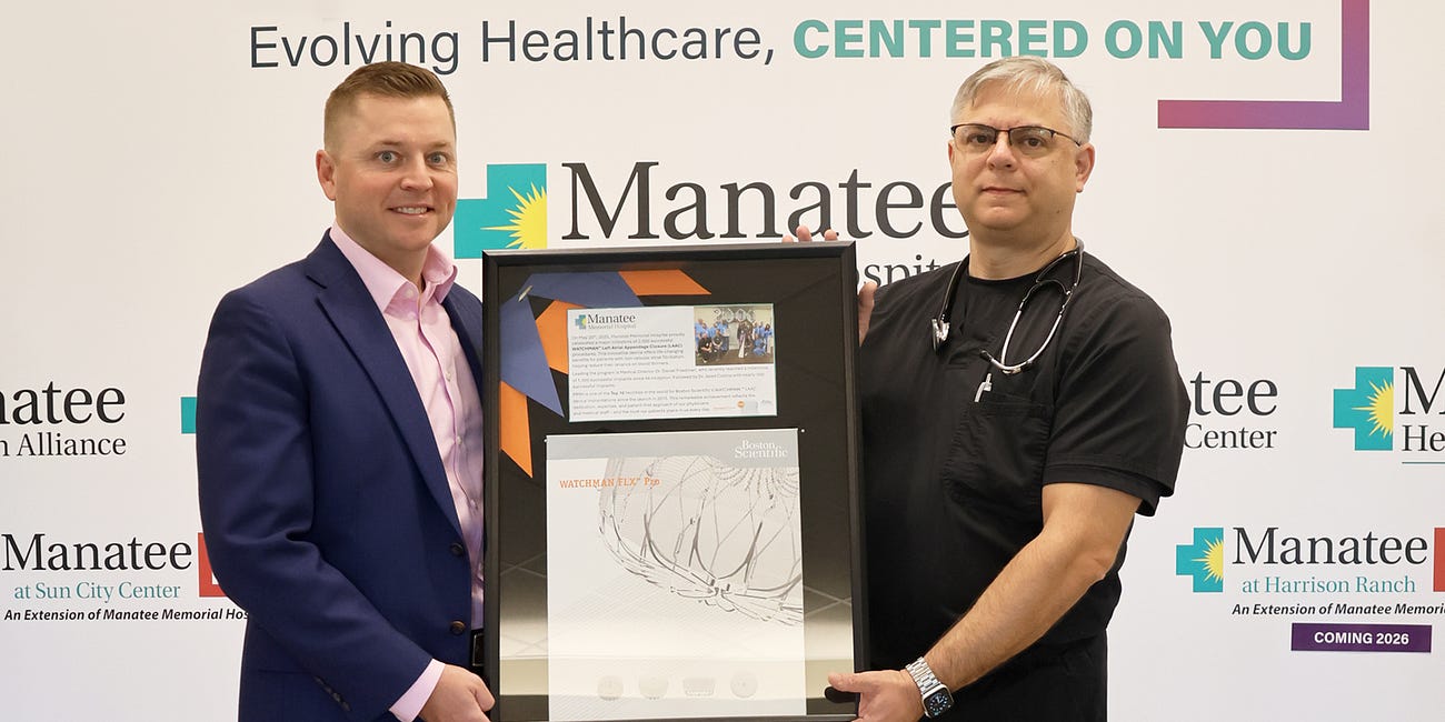 Manatee Memorial Hospital Recognizes Dr. Daniel Friedman for 1,000 WATCHMAN™ Implants