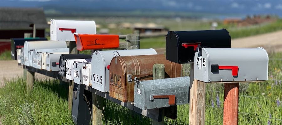 Row of mailboxes