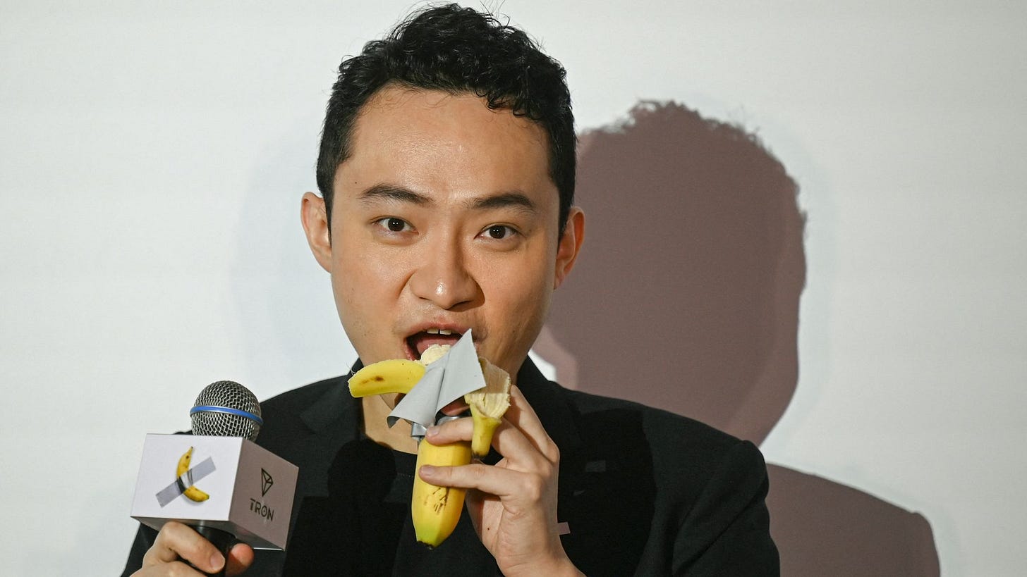 Man eats £4.9m banana artwork | Offbeat News | Sky News