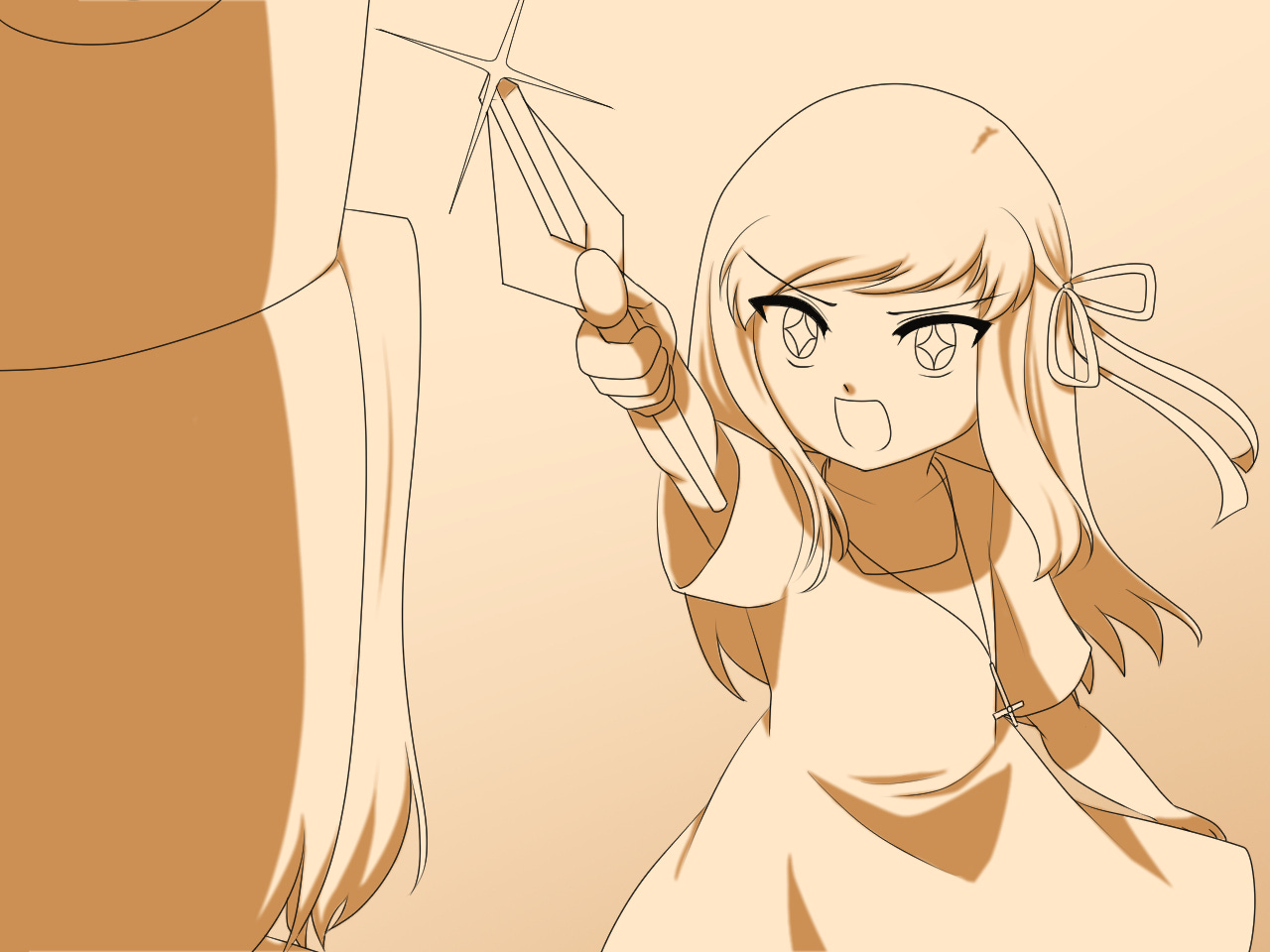 remade CG of a bright-eyed young delilah meeting a young mercy for the first time