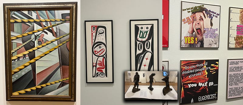 A mini-collage of pieces in the Vancouver Art Gallery