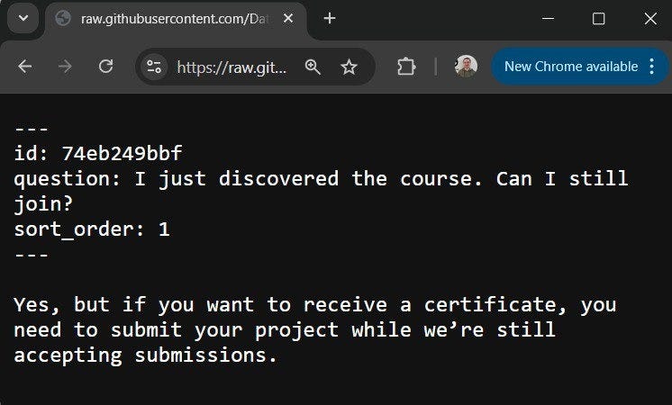 Individual FAQ file format