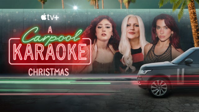 Apple’s new holiday event, “A Carpool Karaoke Christmas,” featuring Lady Gaga, Dua Lipa, Chappell Roan, and other special guests alongside Zane Lowe, is now streaming on Apple TV+ and Apple Music. Apple’s new holiday event, “A Carpool Karaoke Christmas,” featuring Lady Gaga, Dua Lipa, Chappell Roan, and other special guests alongside Zane Lowe, is now streaming on Apple TV+ and Apple Music.