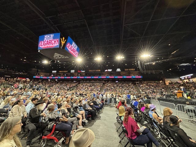 AZ : 15,000 people came out in Tempe to fight against oligarchy and  authoritarianism with Bernie and AOC : r/50501