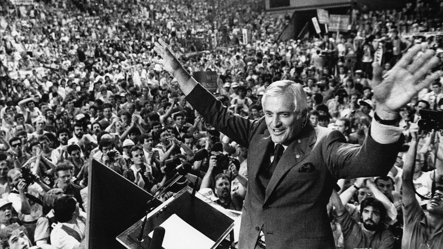 Canada's John Turner at a rally