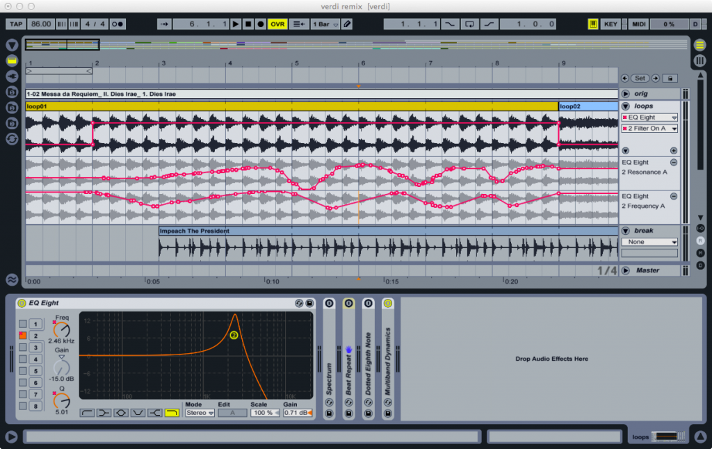 Low-pass filter sweep Low-pass filter sweep