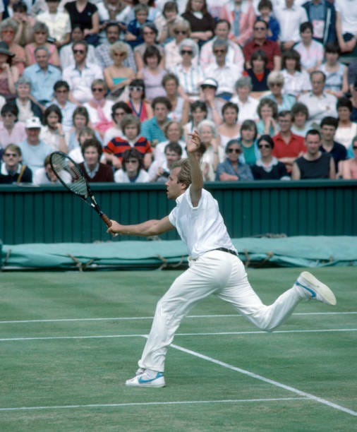 Trey Walkte of the USA in action during the Wimbledon Lawn Tennis Championships at the All England Lawn Tennis and Croquet Club circa June, 1983 in...