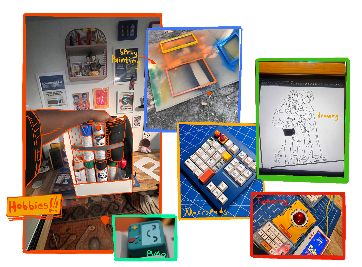 image of spray paint, computer mouse, artisan keycap, spray painted frames