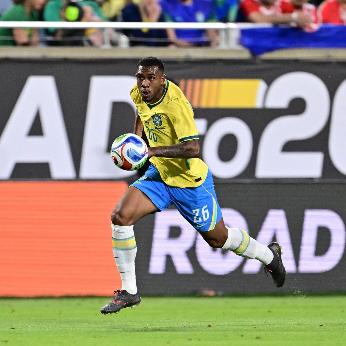 Aged just 19, Rayan has won his first cap for Brazil. An incredible  achievement 👏🇧🇷