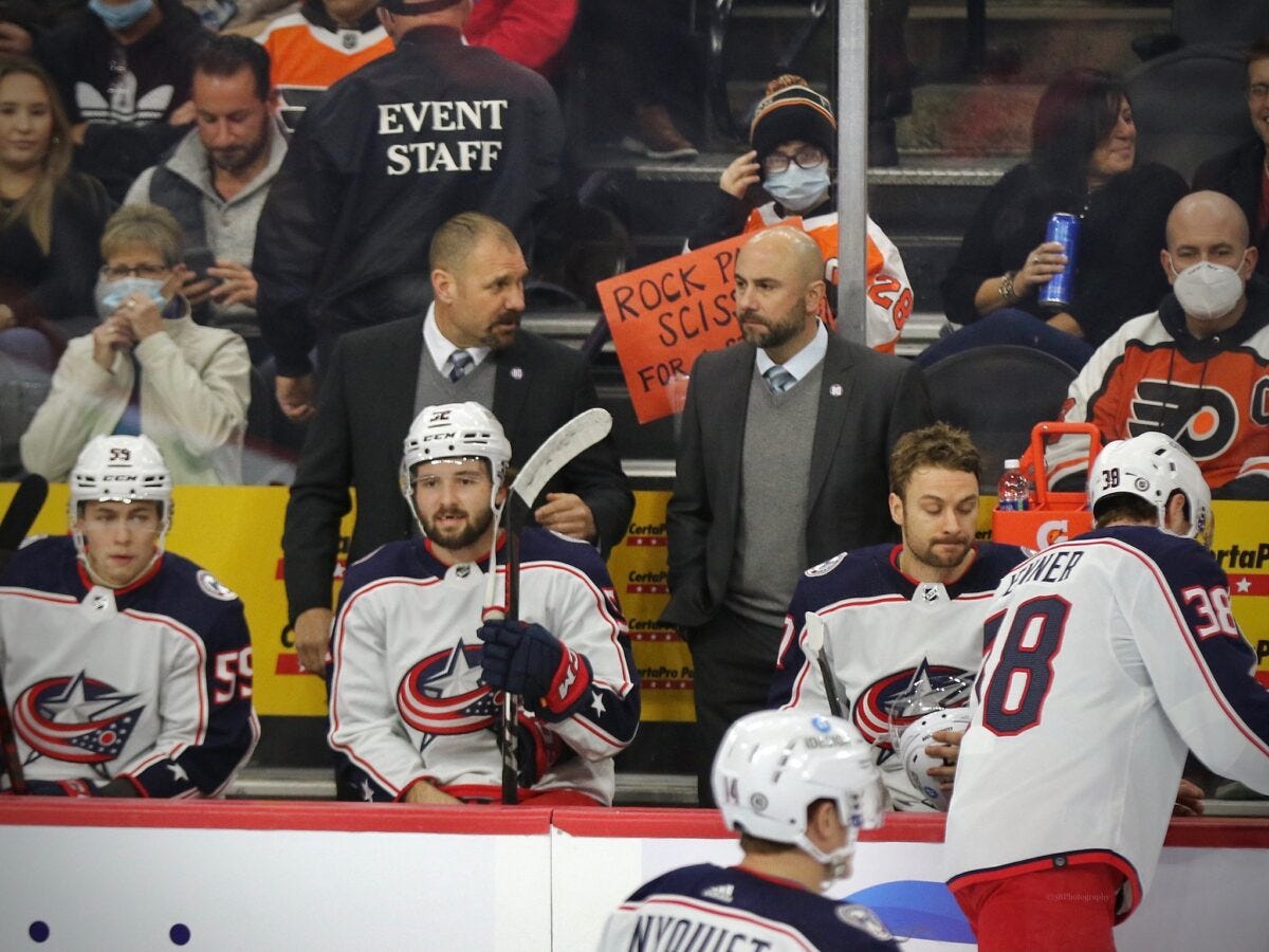 Brad Larsen and Pascal Vincent, Columbus Blue Jackets Brad Larsen and Pascal Vincent, Columbus Blue Jackets