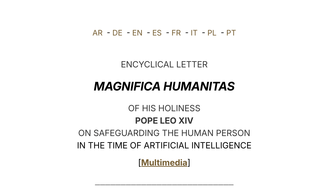 The Pope’s AI Encyclical and What It Really Says