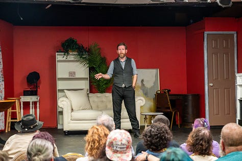 Father Nathan Monk captivates his audience with tales of growing up, chapters of his life, and the road to the Broom of Doom tour