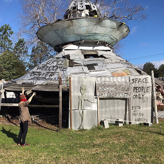 The UFO Welcome Center, Bowman, SC, burned to the ground in 2024. Sadly, I never got to visit.