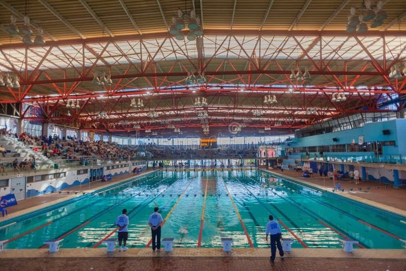 Olympic Size Swimming Pool indoors Kings Park in Durban. Olympic size swimming pool stock images, royalty-free photos and pictures
