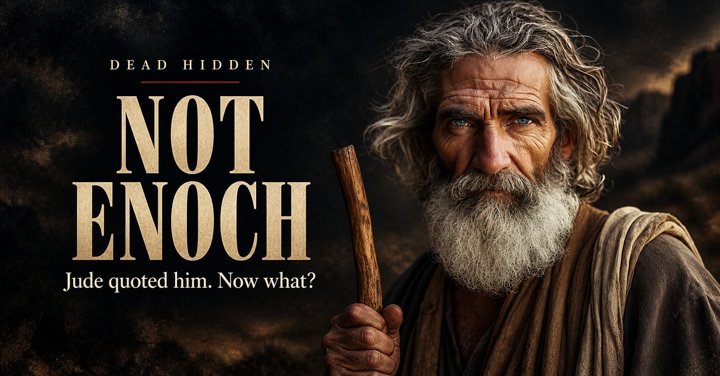 Not Enoch. Jude quoted him. Now what? An illustrated ancient patriarch holding a staff against a dark background.
