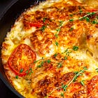 The Creamiest Chicken and Potato Skillet Bake
