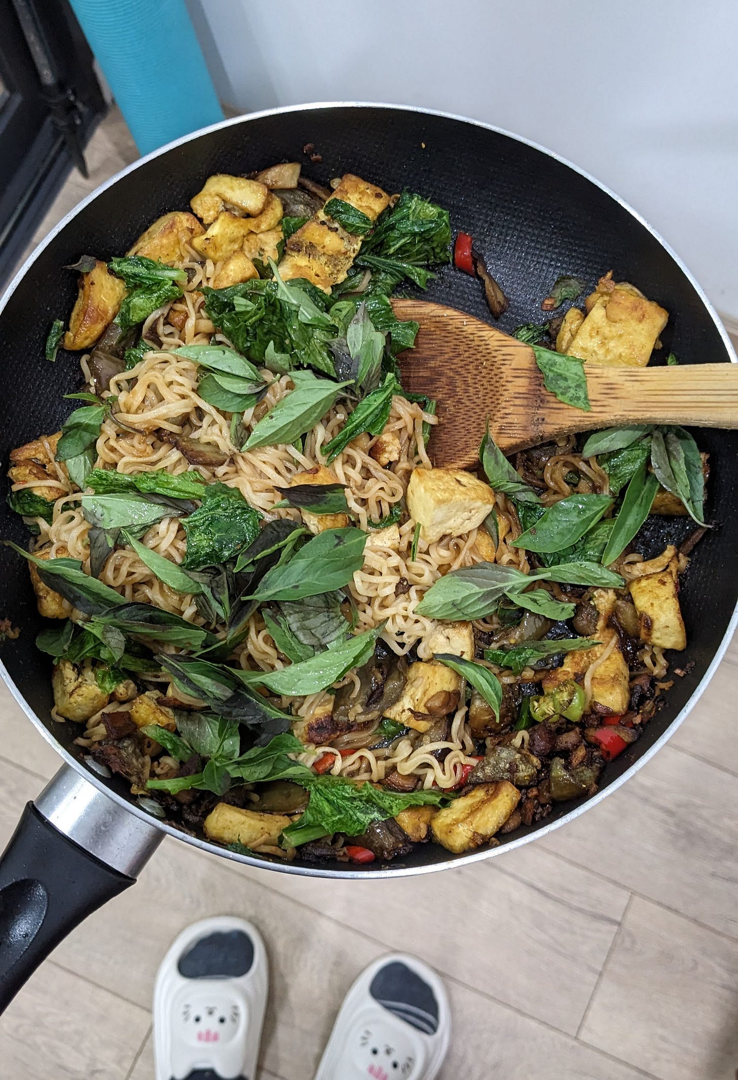 pan of ramen stir-fry