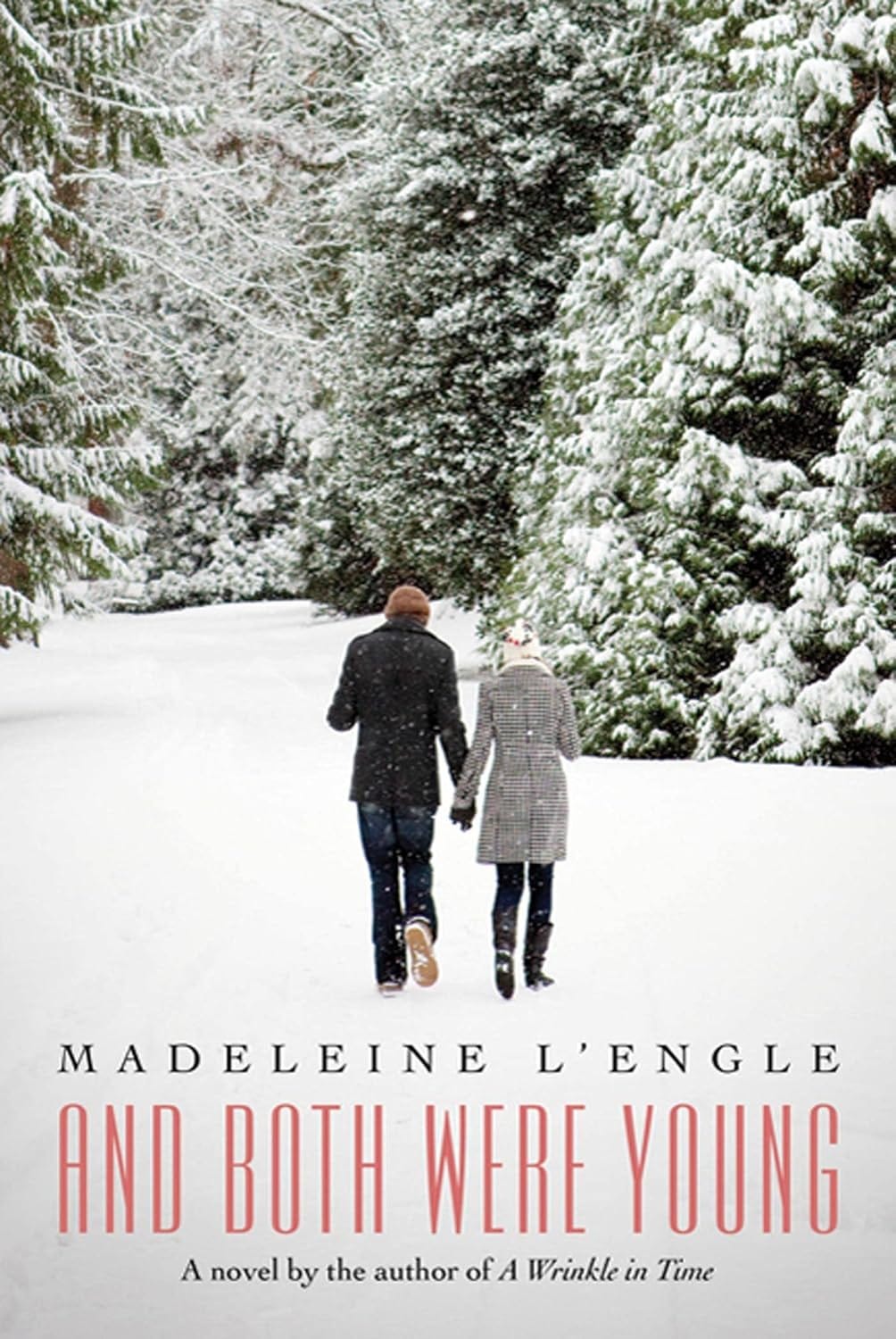 Book cover shows the back of a young man and woman, holding hands and walking in the snow