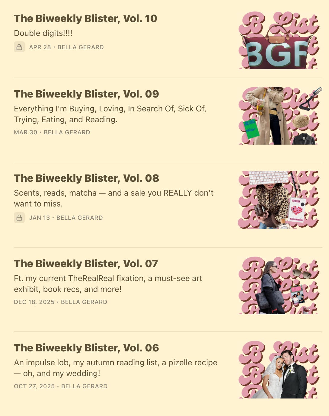 Biweekly Blisters Biweekly Blisters