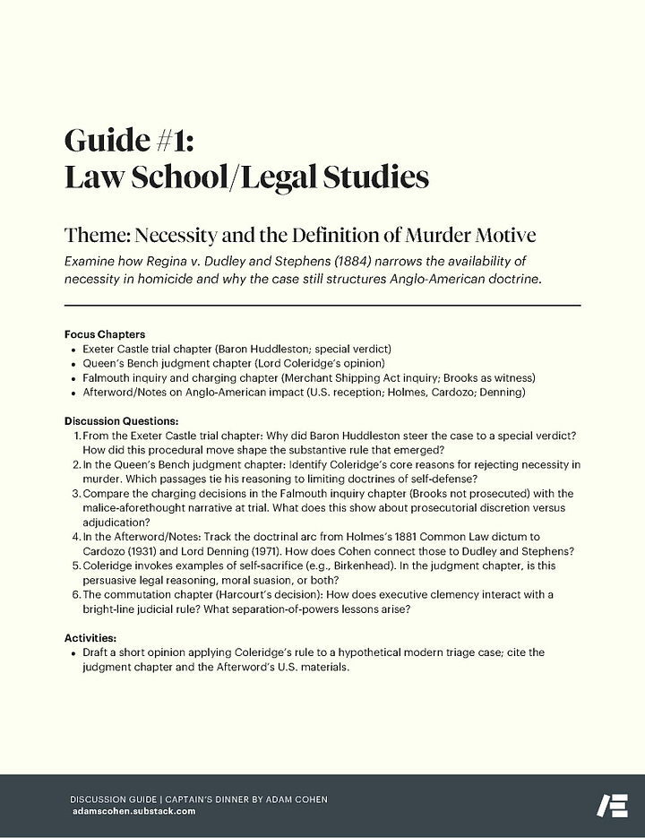 Captain's Dinner Academic Discussion Guide