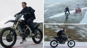 Tom Cruise performing motorcycle stunt ...