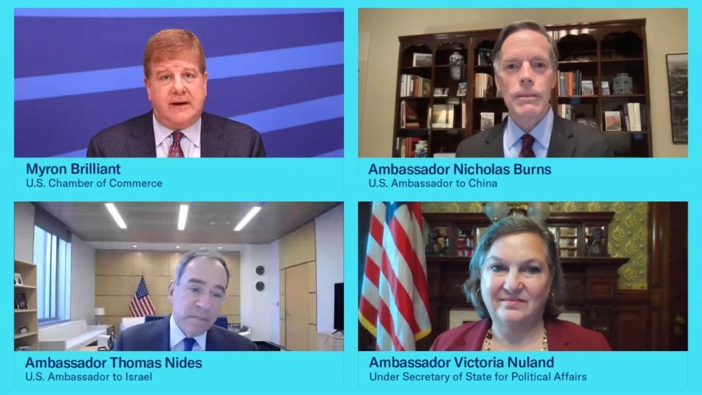 Chamber of Commerce China US Nicholas Burns Victoria Nuland
