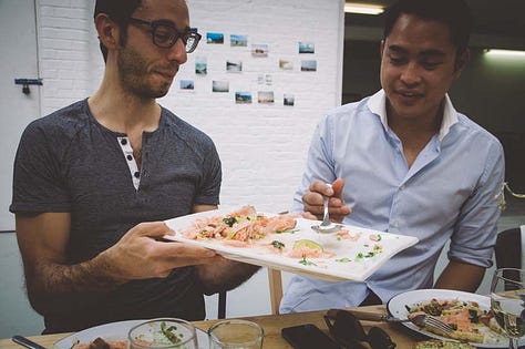guests at kinfolk magazine's l'esprit de la mer gathering in dalston, london