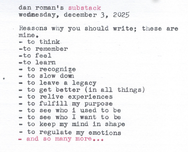 Reasons Why - Daniel Roman's Substack