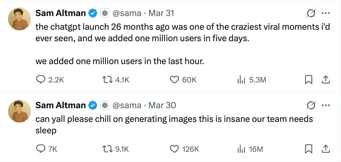 Tweets de Sam Altman - CEO de OpenAI