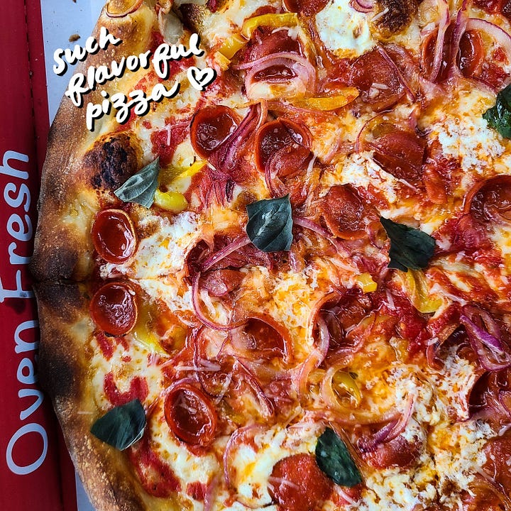 red vs. white pizza at bird pizzeria