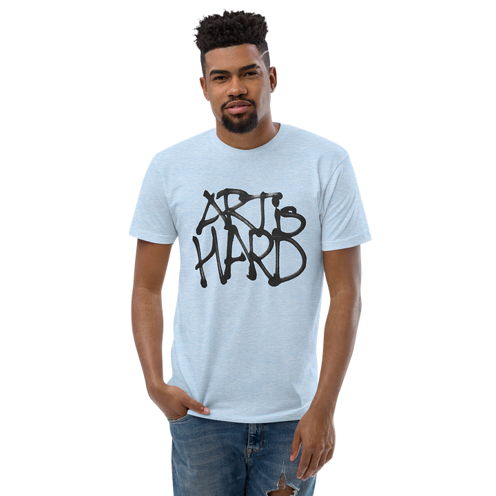 Art is Hard t-shirt worn by two men and two women.