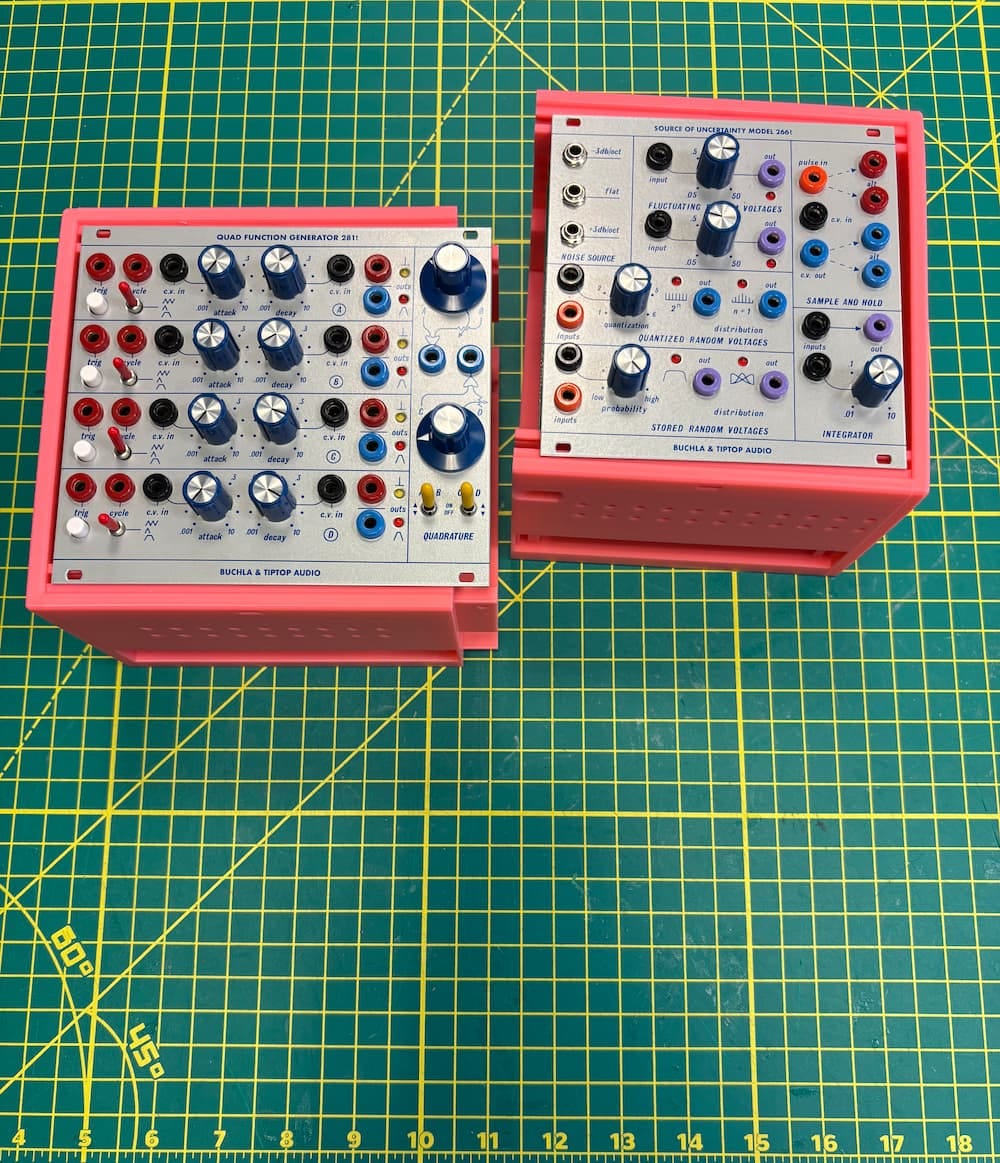3D printed case with 2 Eurorack modules