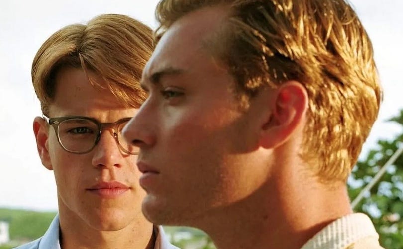 Matt Damon and Jude Law star in The Talented Mr Ripley
