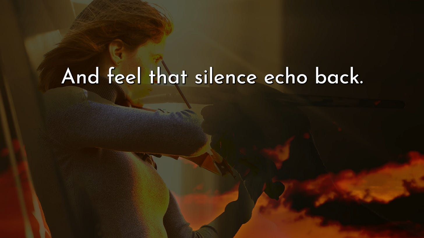 Violinist in fire