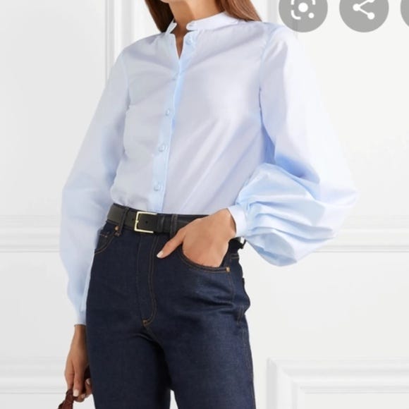 Khaite Ballon Sleeve Button Up Shirt Size M - Picture 1 of 4