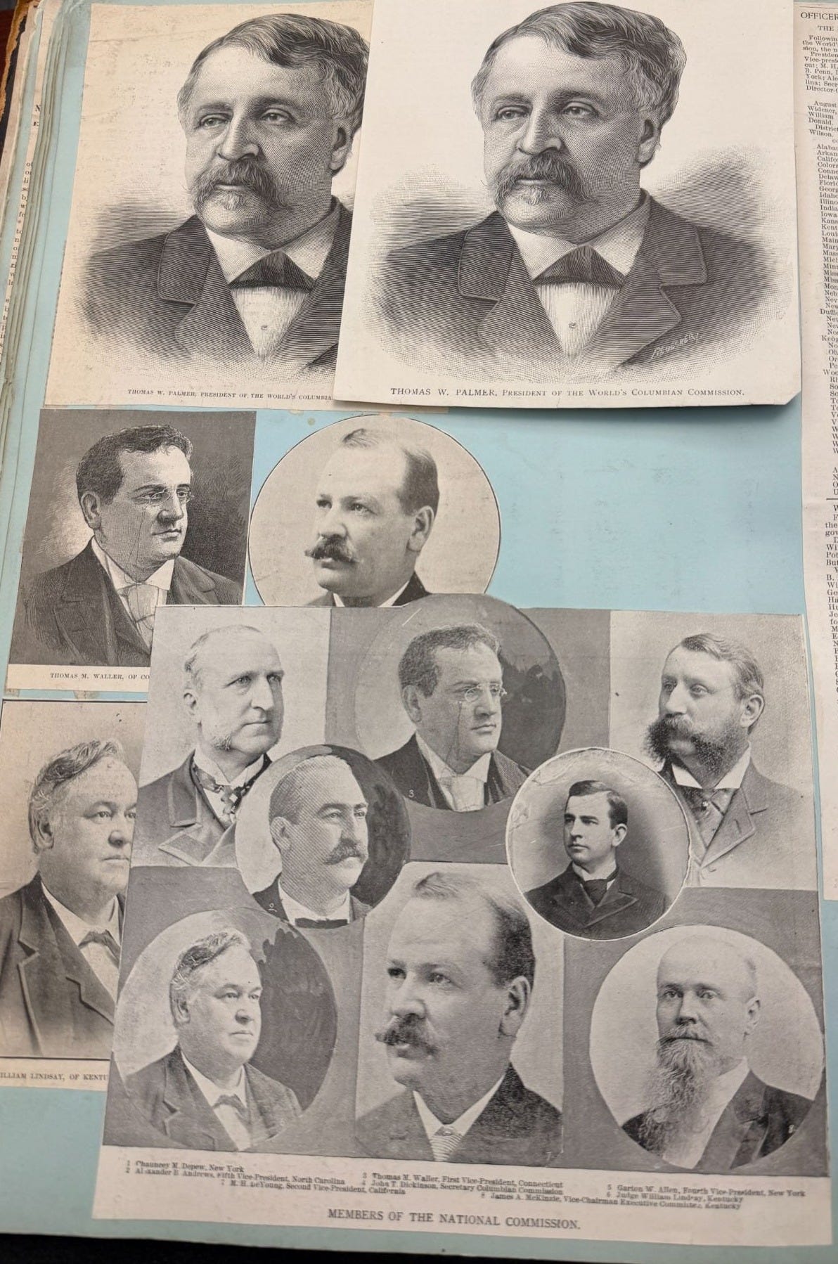 members of the national commission of the world's columbian exposition of 1893
