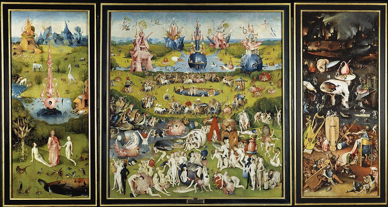 Bosch triptych of paradise, pleasure and hell Bosch triptych of paradise, pleasure and hell