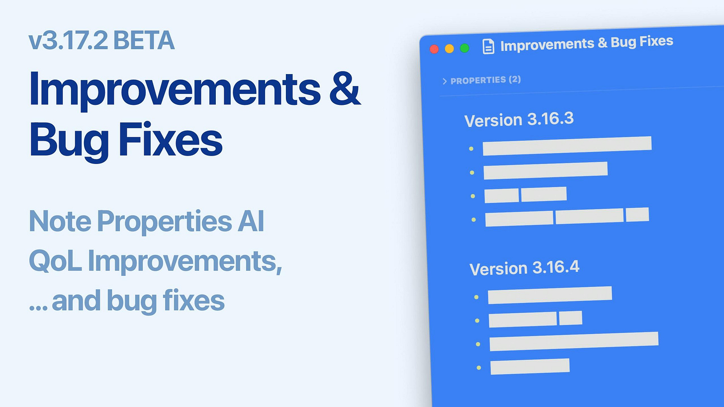 Note Properties AI and Quality of life improvements BETA Note Properties AI and Quality of life improvements BETA