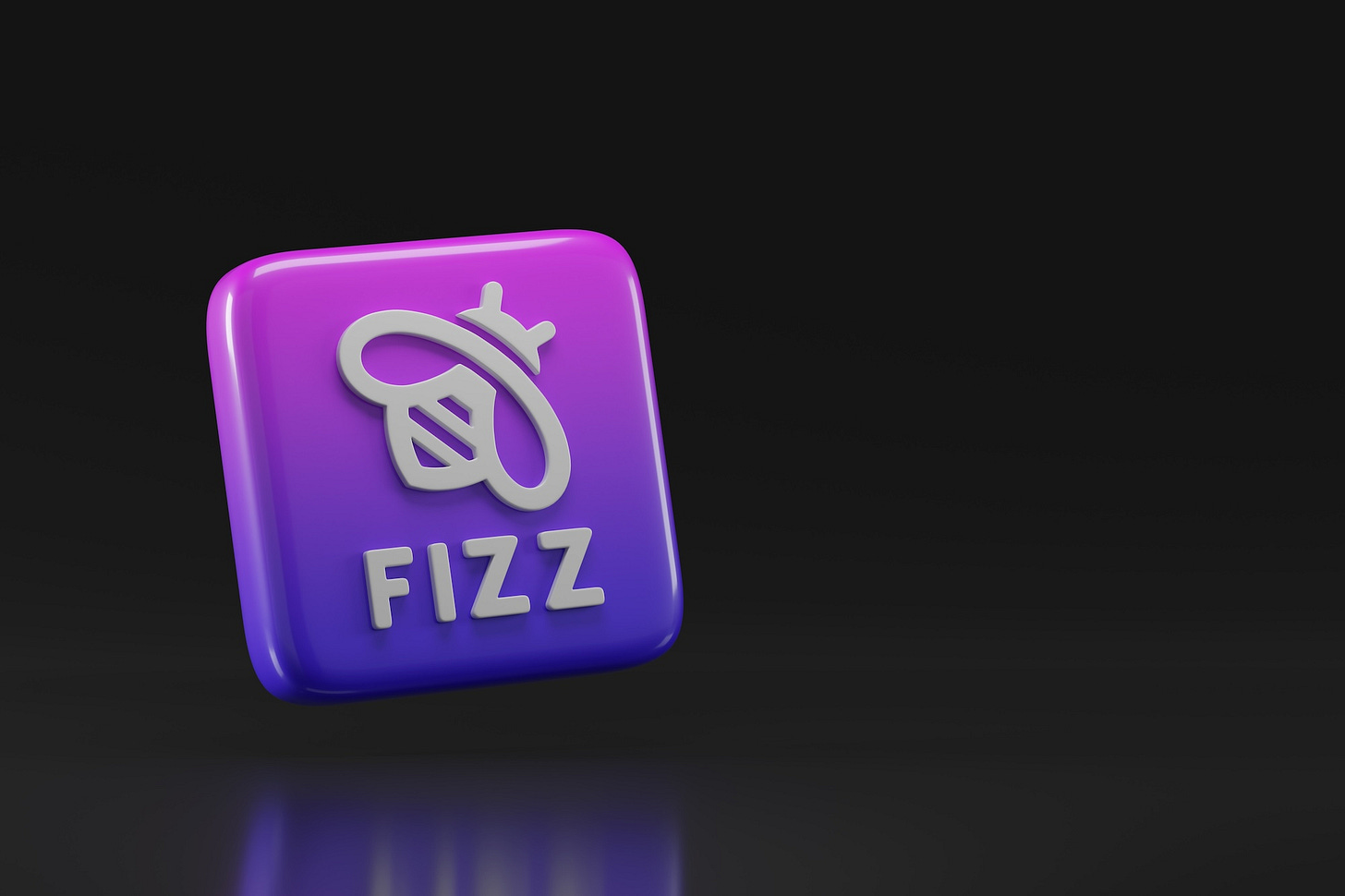 Three-dimensional Fizz logo with copy space Three-dimensional Fizz logo with copy space